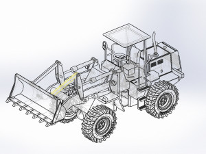 wheel loader 3d printed model Modello 3D