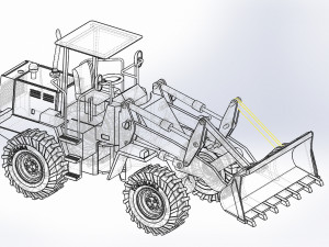 wheel loader 3d printed model Modello 3D