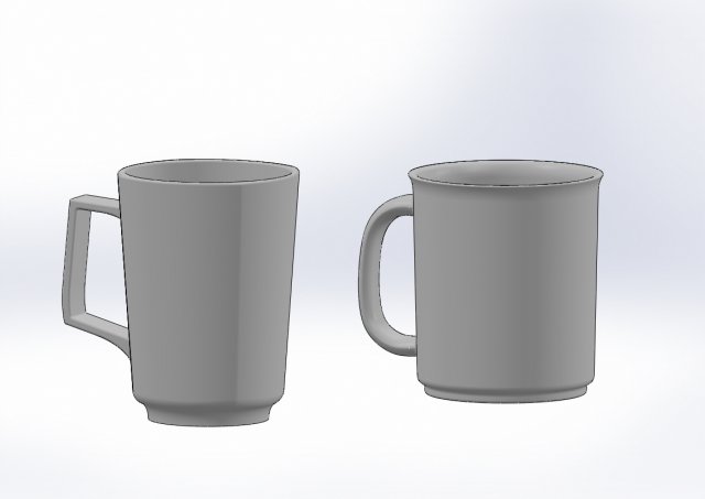 mugs 3d printed model Modello di stampa 3D .c4d .max .obj .3ds .fbx .stl .blend 