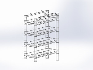 plastic shoe rack 3D 모델