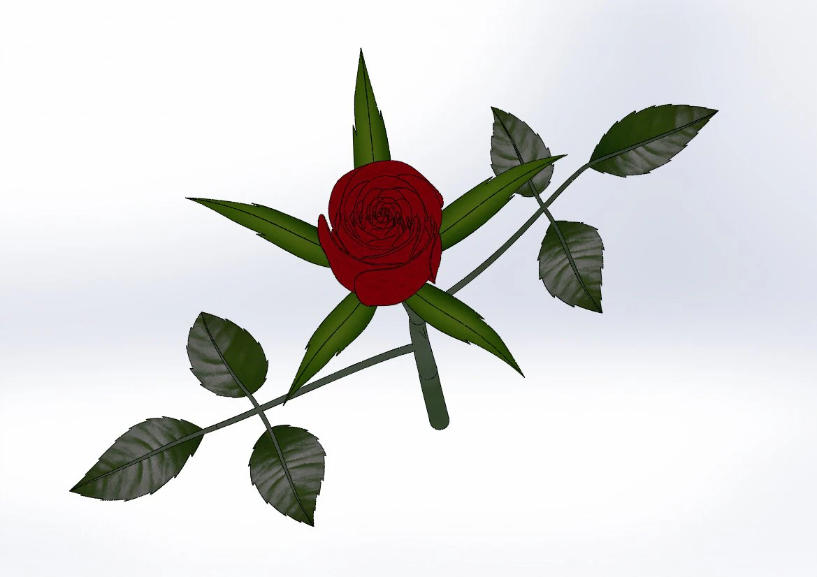 rose flower 3D Print Model .c4d .max .obj .3ds .fbx .stl .blend 