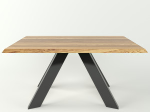 simple wood dinner table 3D-Modell
