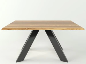 tavolo da pranzo semplice in legno Modello 3D