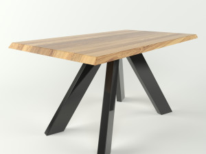 simple wood dinner table 3D Model