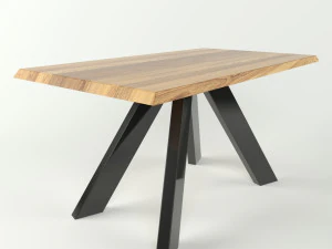 simple wood dinner table 3D Model