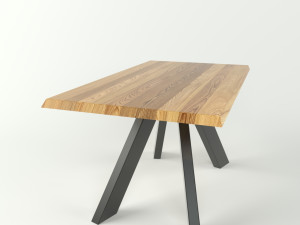 simple wood dinner table 3D Model