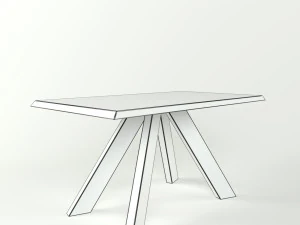 simple wood dinner table 3D Model