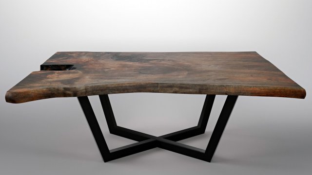 wood slab table Modèle 3D .c4d .max .obj .3ds .fbx .stl .blend 