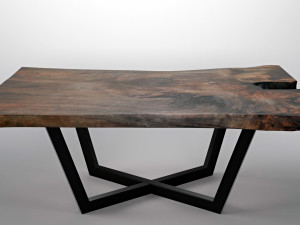 wood slab table Modèle 3D