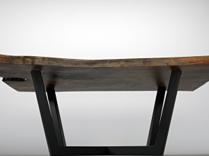 wood slab table Modèle 3D