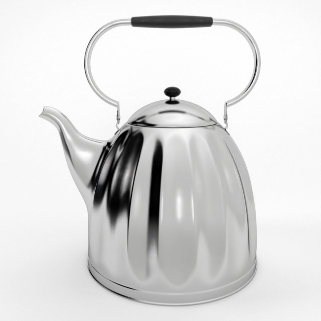 large classic nickel plated kettle 3Dモデル .c4d .max .obj .3ds .fbx .stl .blend 
