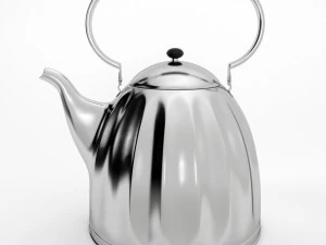 large classic nickel plated kettle 3D Model