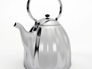large classic nickel plated kettle 3D Model