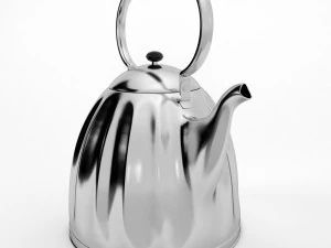 large classic nickel plated kettle 3D Model