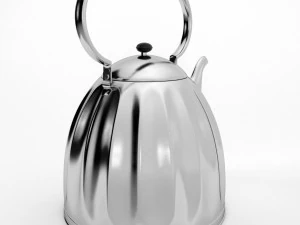 large classic nickel plated kettle 3D Model