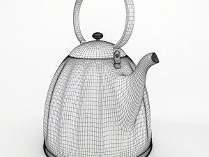 large classic nickel plated kettle 3Dモデル