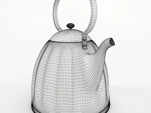 large classic nickel plated kettle 3D Model
