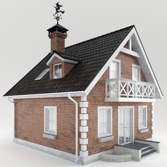 cottage 3D-Modell .c4d .max .obj .3ds .fbx .stl .blend 