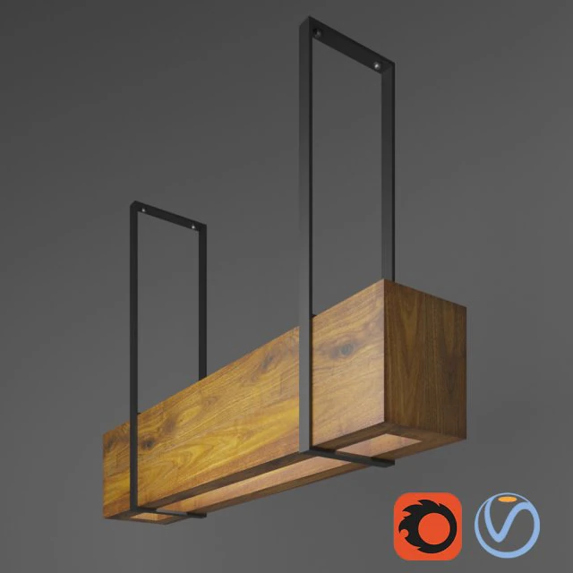 लकड़ी की रोशनी 3D मॉडल .c4d .max .obj .3ds .fbx .stl .blend 