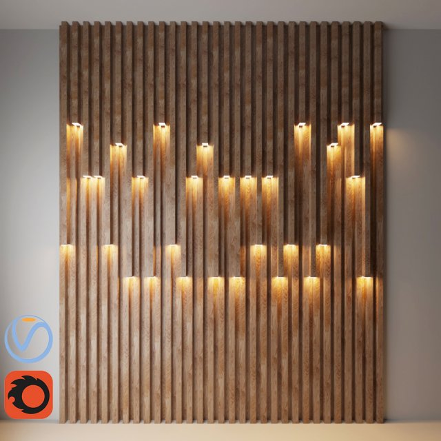 wall decorate light 2 3D Model .c4d .max .obj .3ds .fbx .stl .blend 