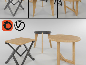 3 tables 3D Model