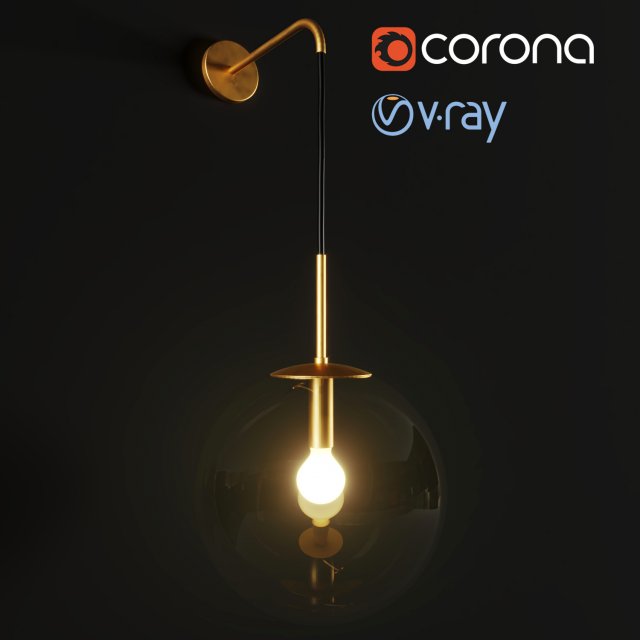 wall light 01 3D 모델 .c4d .max .obj .3ds .fbx .stl .blend