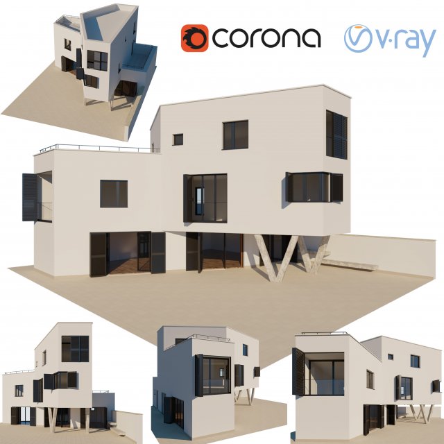 palit house 3D Model .c4d .max .obj .3ds .fbx .stl .blend 
