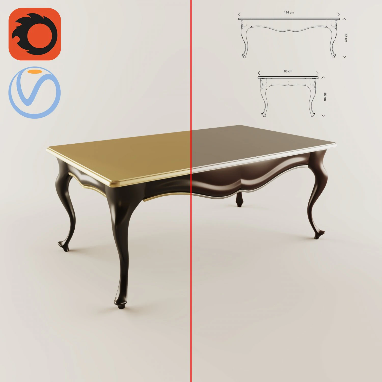 coffee table 3D Model .c4d .max .obj .3ds .fbx .stl .blend