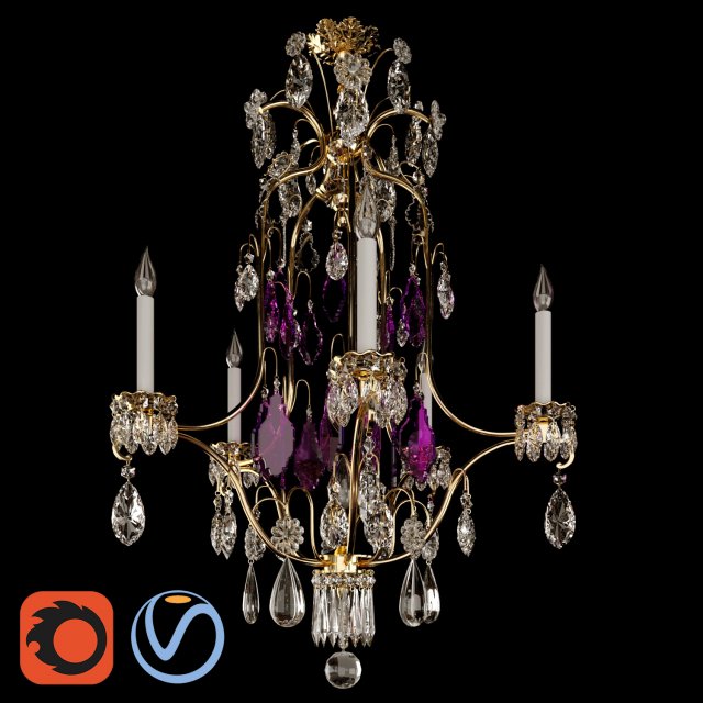 classic chandelier 3D Модель .c4d .max .obj .3ds .fbx .stl .blend 