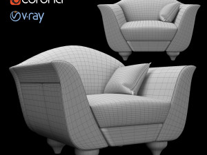 italian arm chair Modello 3D