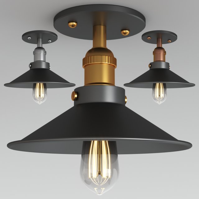 retro semi flush ceiling light 3Dモデル .c4d .max .obj .3ds .fbx .stl .blend 