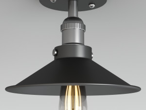 retro semi flush ceiling light 3Dモデル