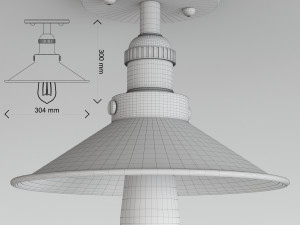 retro semi flush ceiling light 3Dモデル