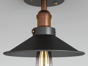 retro semi flush ceiling light 3Dモデル
