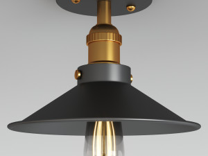 retro semi flush ceiling light 3Dモデル