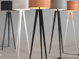 l&aacute;mpara de pie zuiver tr&iacute;pode Modelo 3D