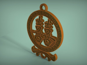 feng shui double luck symbol Modelo de Impressão 3D