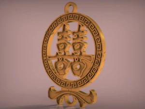 feng shui double luck symbol 3D Print Model
