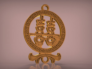 feng shui double luck symbol Modelo de Impressão 3D