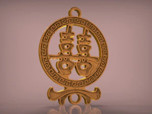 feng shui double luck symbol 3D Print Model
