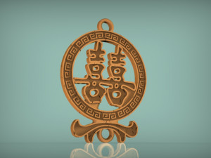 feng shui double luck symbol Modelo de Impressão 3D