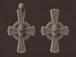 gothic cross with skulls 3D Print Model