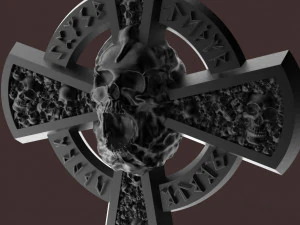 gothic cross with skulls 3D Print Model