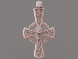 gothic cross with skulls 3D Print Model
