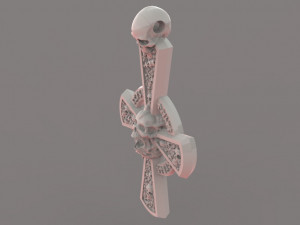 gothic cross with skulls 3D Принт Модель