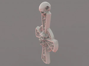 gothic cross with skulls 3D Print Model