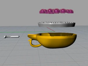 gold garnet pendant 3D Model