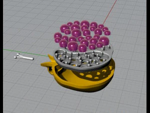 gold garnet pendant 3D Model