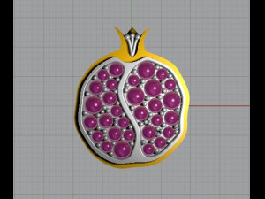 gold garnet pendant 3D 模型