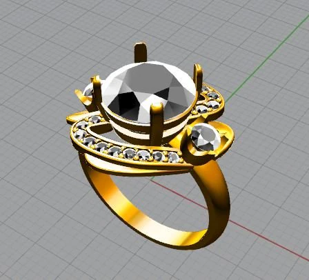 big diamond ring 3D Model .c4d .max .obj .3ds .fbx .stl .blend 